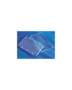 Microplate, 96 Well, Polystyrene, Clear, Flat Bottom, TC-Treated, with Lid, Sterile, Bulk