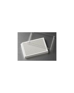 Microplate, 384 Well, Polystyrene, White, Flat Bottom, Square Wells, Low Flange, TC-Treated, with Lid, Sterile, Bulk