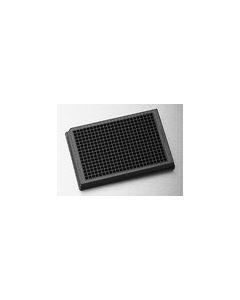 Microplate, 384 Well, Polystyrene, Black, Flat Bottom, Square Wells, Low Flange, Not Treated, no Lid, Nonsterile, Bulk