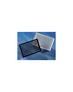Microplate, 96 Well, Polystyrene, White/Clear Flat Bottom, TC-Treated, with Lid, Sterile, Bulk