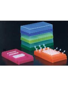 PCR Workstation, Neon-Blau samt Rack + Deckel, 32/24/16