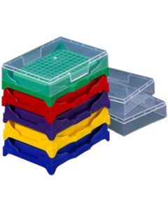PCR Stapel-Rack samt Deckel 5 Stück, farbig sortiert