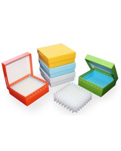 Cryo PLUS-Box mit Kunststoffraster (PP), 81 Pos, 5er Pack