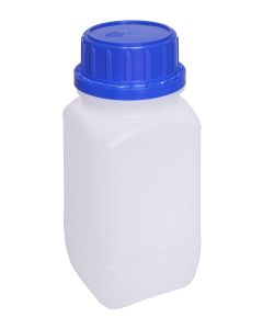 Weithals-Vierkantflasche, HDPE, 250 ml, 