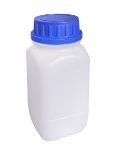 Weithals-Vierkantflasche, HDPE, 500 ml, 