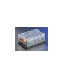 Storage Tubes 96, Individual, Polypropylene, 1.3 mL, Natural, Round Bottom, no Screw Caps, Racked, with Cover and Orange Latches, Nonsterile, with 1D/2D Bar Code, Bulk 